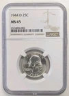 1944 D Washington Quarter NGC MS 65  #Z268  Look Close At Pics