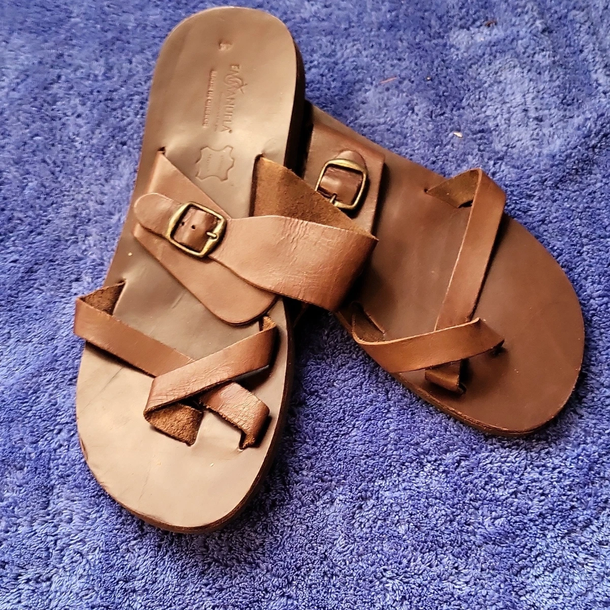 Brown Leather Upper Slide Sandals for Men for sale | eBay Brown Leather Upper Slide Sandals for Men for sale | eBay