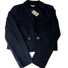 Jason Wu Black Double Buttoned Linen Lined Blazer NWT- L