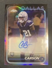 2024 Topps Chrome #RA-CC Caelen Carson Rookie Auto Refractor Dallas Cowboys