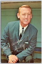 Postcard CA Los Angeles Dodgers Announcer Vin Scully 1971 Cap Night D79