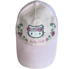 Hello Kitty 2006 Baseball Cap Sanrio Pink Hat Flower Crown Floral Cat Vintage