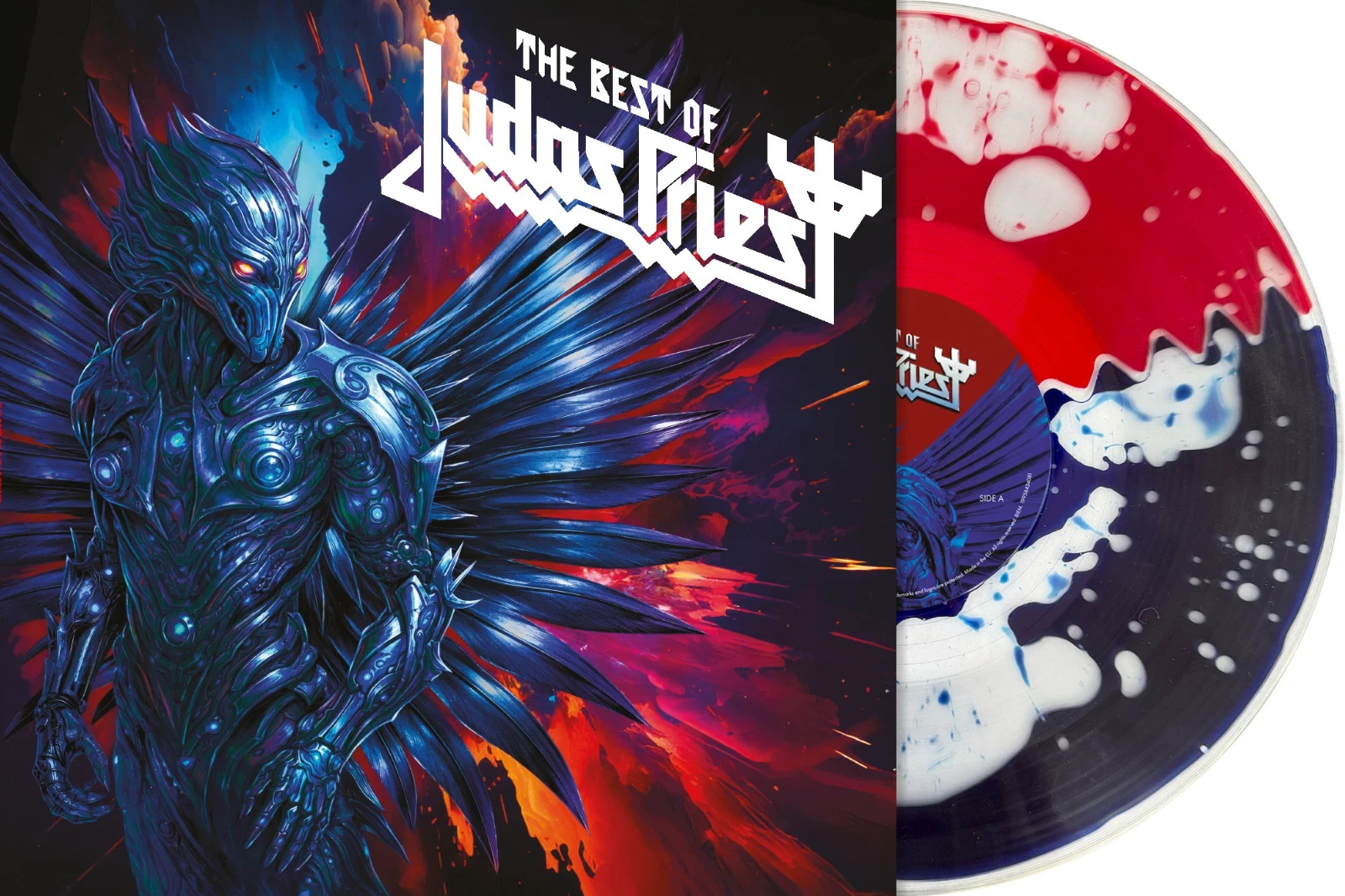 Judas Priest The Best Of Judas Priest Jagged Split Blue/Red Liquid Filled Vinyl