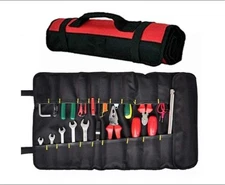 32 Pocket Tool Roll Organizer - Wrench & Pouch - Red 