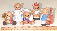 5 HOMCO Bear Figurines