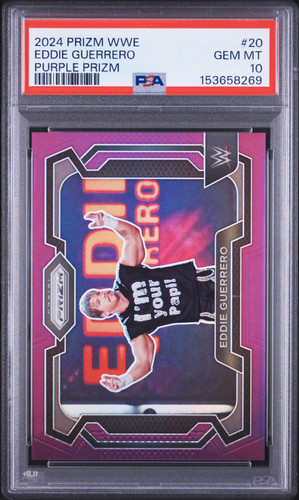 2024 Panini Prizm WWE Eddie Guerrero #20 Purple 008/149 PSA 10 POP 2