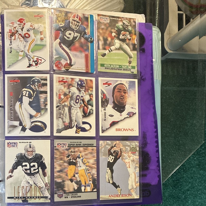 Pro Set 1990 NFL Football Card Lot (9) Neil Smith Bennett Jackson O'Neal Swann