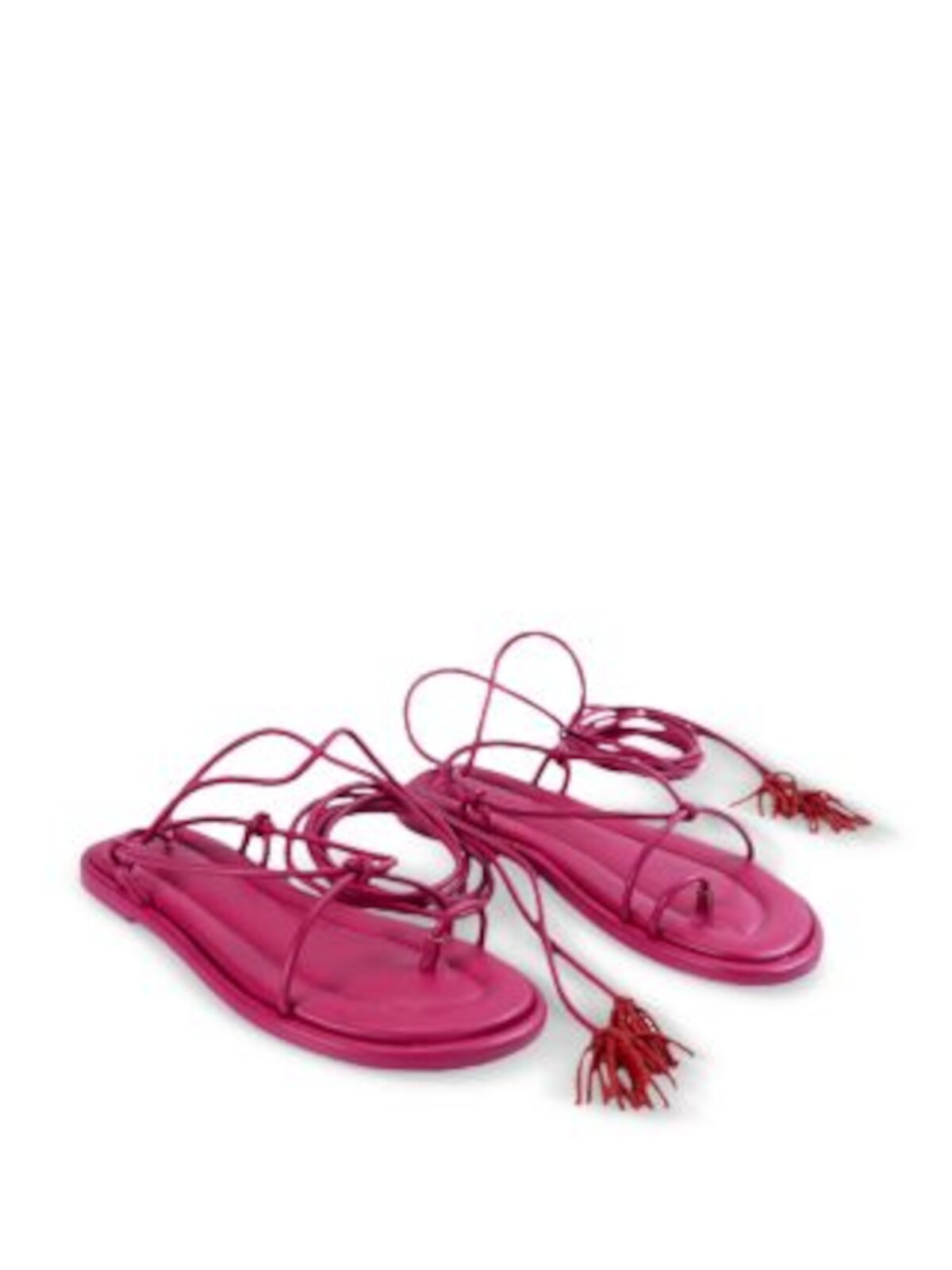 Женские розовые босоножки FARM RIO с запахом на щиколотке завязанные узлом и украшенные кисточками с круглым носком Обувь 7 7590₽