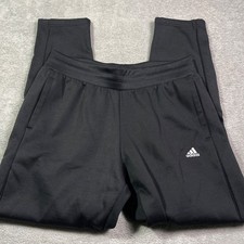 Adidas JN6880 Fleece Tapered Pant Women  s Large Black Joggers Pull over Cozy