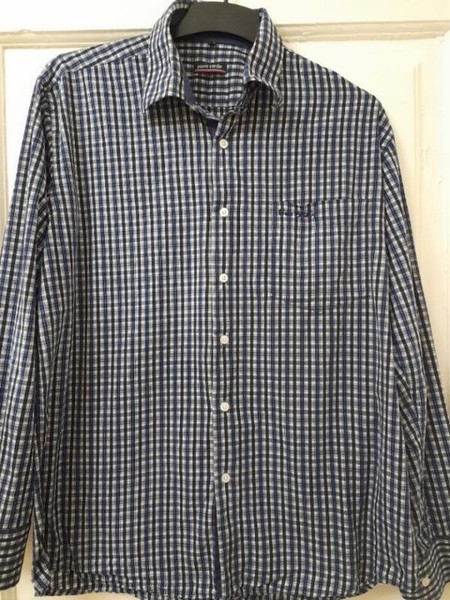 Men Pierre Cardin Shirt Black Cotton 42 / XL