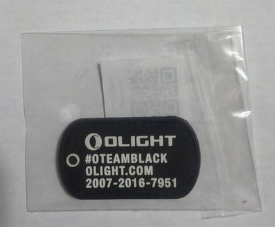 Olight Team Black Patch- Rubber Hook and Loop - Swag - New In Package!