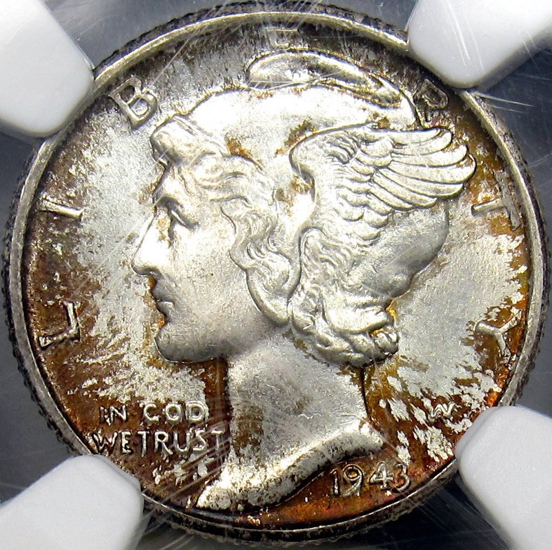 1943-D Mercury Dime NGC MS66 FB Nice Color
