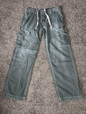 Men  s 32 True Religion Cargo Pants Jeans World Tour Green Button Pockets