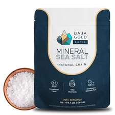 Mineral Sea Salt, Natural Grain Crystals, 1 Lb. Bag