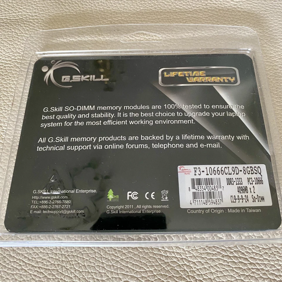G.Skill PC3-10600 2x 4 GB SO-DIMM 1333 MHz DDR3 Pc Computer Memory RAM Stick - Image 3 of 4