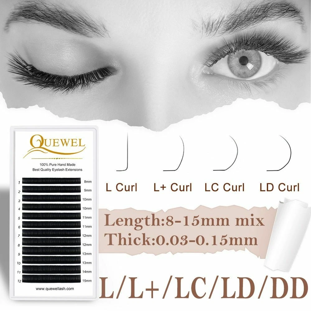 Individual Eyelashes Extension L L LC LD DD Curl Cilia Quewel