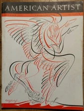 October 1947 American Artist Magazine Cover of Two-Color by Boris Artzybasheff