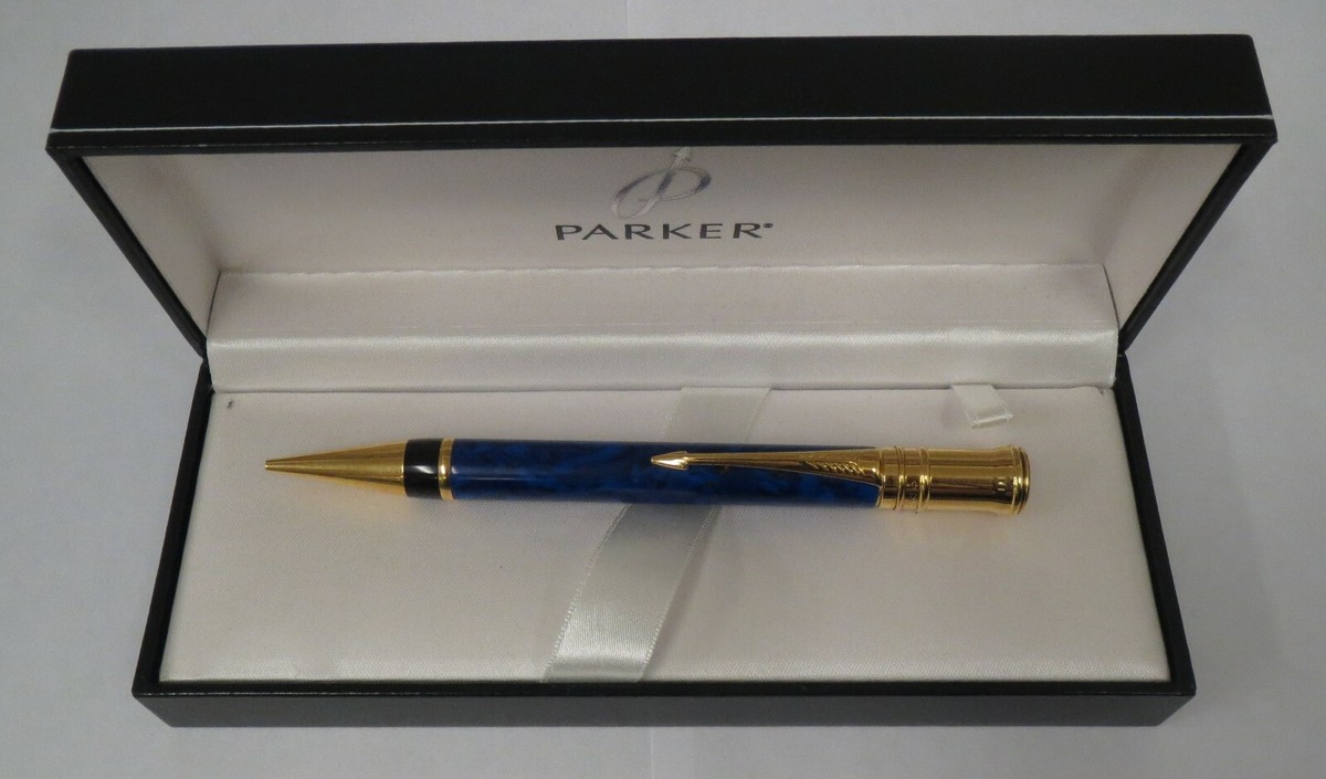 PARKER Duofold ペンシル Parker Duofold Pencil 0.7 Blue Lapis & Gold Trim New In Box Made
