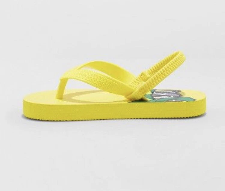 Chanclas de dinosaurio Cat & Jack Roar Lance amarillas 9/10 Foto 2 de 4