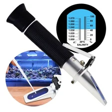 Portable Salinity Salt Refractometer Hydrometer 0-10% For Aquarium Fish Tank