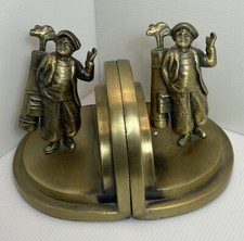 Vintage Made In USA Golf Bookends Sarsaparilla 1996 Heavy 9lbs 6.5” Tall By 7”