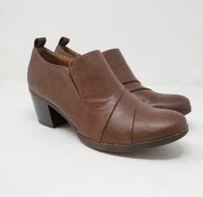 Euro Soft By Sofft Ashby Brown Faux Vegan Leather Shoes Ankle Booties Size 7.5