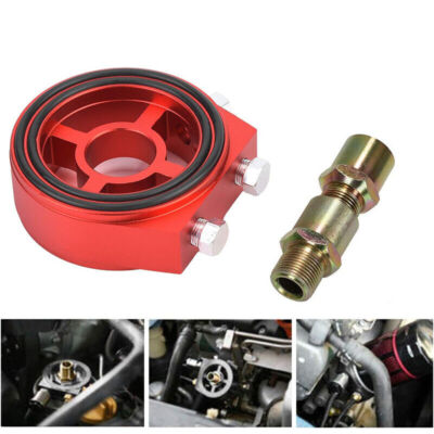 Oil Filter Cooler Plate Pressure Temp Gauge Adapter Kit Aluminum For Race Sport