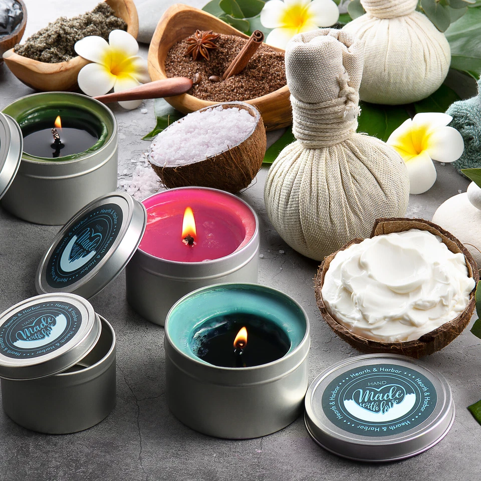 蜡烛罐带盖金属罐蜡烛带个性化贴纸盖子 — 第 4/4 张图片