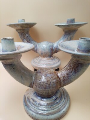 Paire de bougeoirs art déco métal argenté