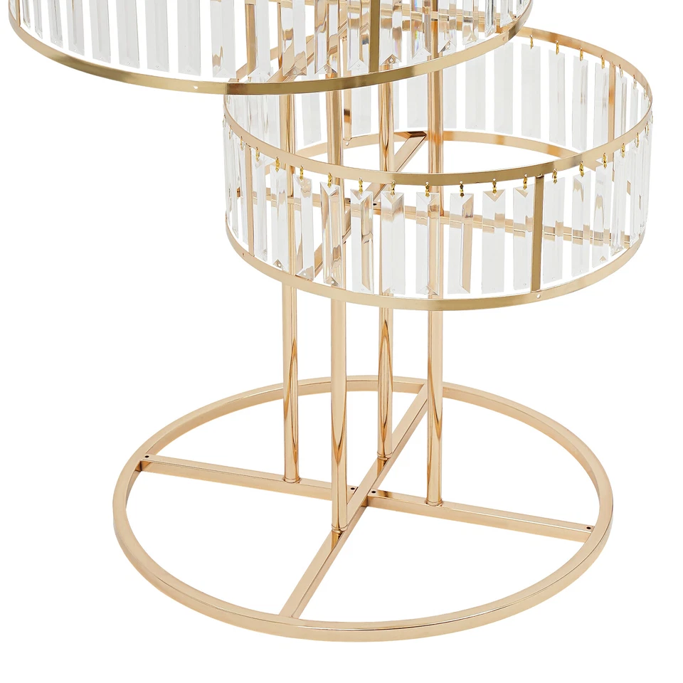 Wedding Gold Crystal Flower Stand Round Pedestal Stand Crystal Flower Stand NEW - Image 4 of 4