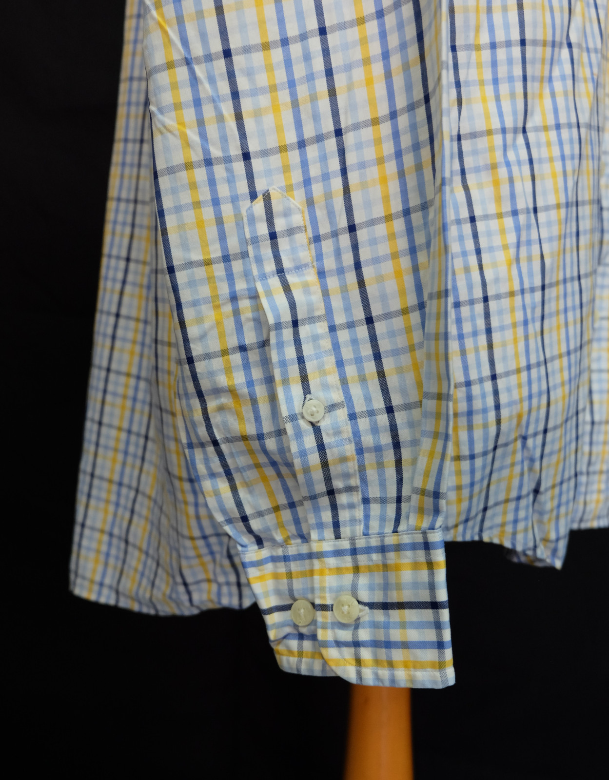 Faconnable Button Down Blue White Yellow Check Co… - image 7