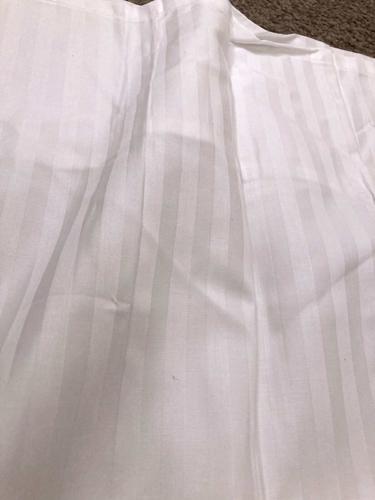 The White Company satin selfstripe white Double Duvet Cover eBay