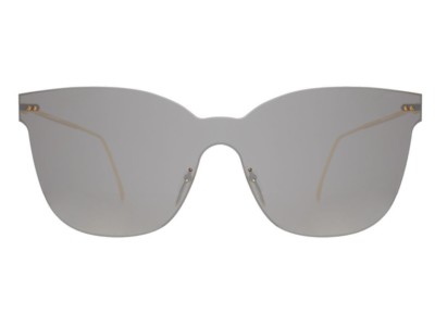NEW - ILLESTEVA 'PIAZZA MASK' Silver/Gold-Tone C1 CAT-EYE MIRRORED SUNGLASSES