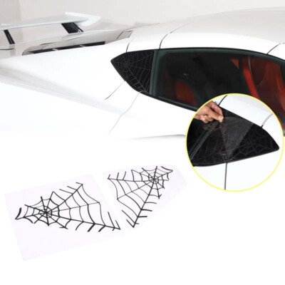 Spider Web Rear Quarter Window Decals Trim Sticker Fit For Corvette C8 ...