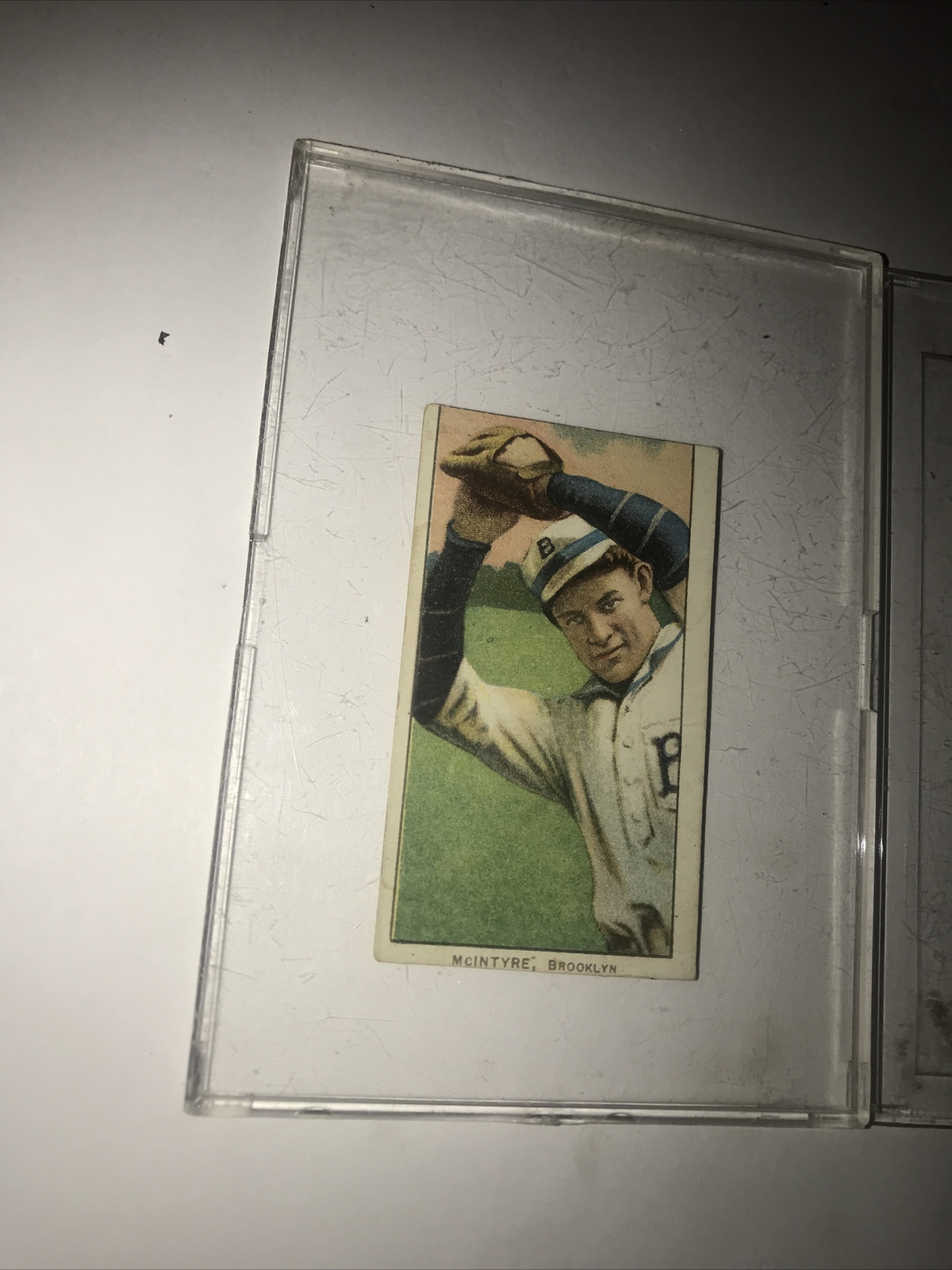 HARRY MCINTYRE BROOKLYN T206 BASEBALL CARD 1909-1911 PIEDMONT BACK S182