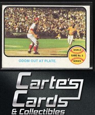 Johnny Bench Blue Moon Odom 1973 Topps #207 World Series Odom Out at Plate