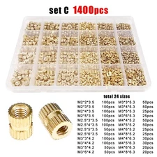 1 Box M2M3M4 Brass Copper Injection Molding Insert Nut Embedded Nutsert Kit Set