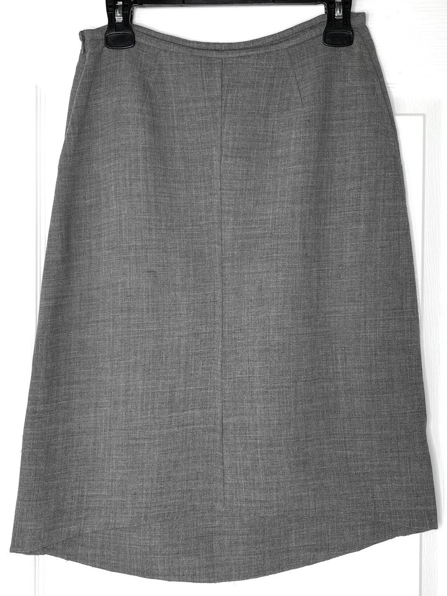 スカート PRADA Gray Wool Skirt IT40 PRADA Italy Gray Wool Spandex High-Low Asymmetric A-Line Skirt 40