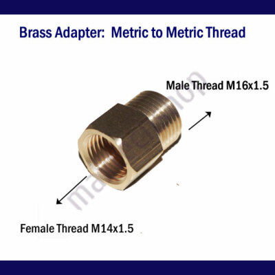 Thread Reducer Female M14 M14x1.5 to Male M16 M16x1.5 Fitting Adapter Connector