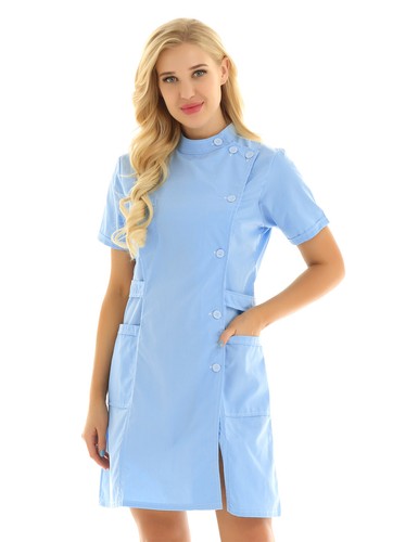 US Adult Women Medical Nurse Uniform Hospital Doctor Scrubs Lab Dress Costume - Picture 69 of 101