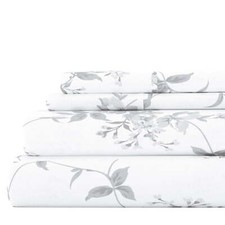 4 Piece 100 Cotton Sheet Set Queen Flannel Deep Pocket Easy Care Home Rose New