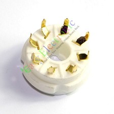 5pc 8PIN PCB MOUNT Gold CERAMICS VACCUM TUBE SOCKET 6L6 EL34 KT88 6550 6SN7 DIY