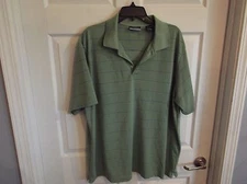 EUC Chaps golf mens X X Large polo sage green black stripe awesome !!! -