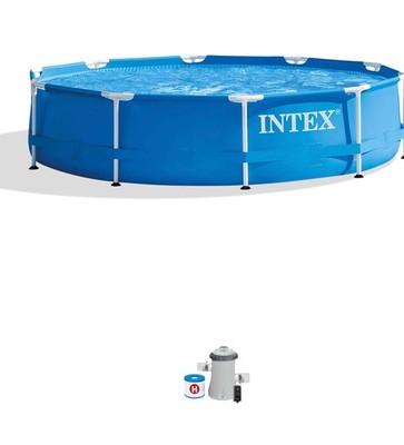 Above Ground Swimming Pool Set: 10ft x 30in-INTEX 28201EH Metal Frame