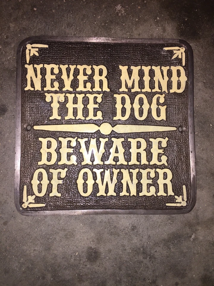 NO TRESPASSING SIGN Plaque Beware Owner Never Mind Dog K9 Metal Solicitors GIFT - Image 3 of 4