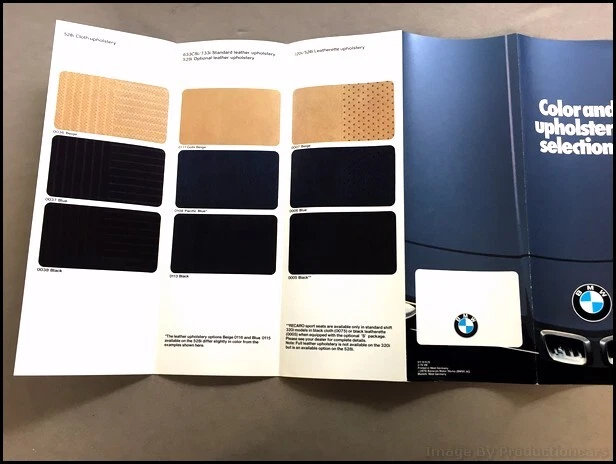 1979 BMW Original Color Paint Fabric Guide Car Brochure 320i 528i 633CSi 733i Foto 3 de 3