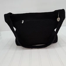 The Sax Crochet Boho Shoulder Crossbody Black Slouchy Casual Handbag Purse