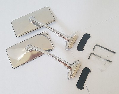 VINTAGE STYLE SQUARE DOOR EDGE MIRRORS CLASSIC TRUCK JEEP HOTROD COMPLETE KIT