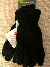 Tek Gear Gloves Mens S/M Black Touch Screen Compatible Microfleece 3M Insulated