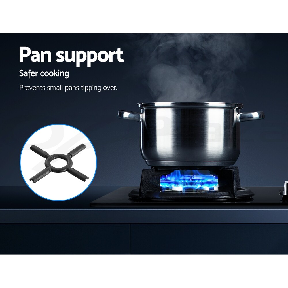 Devanti Gas Cooktop 60cm 4 Burner Ceramic Glass Cook Top Stove Hob